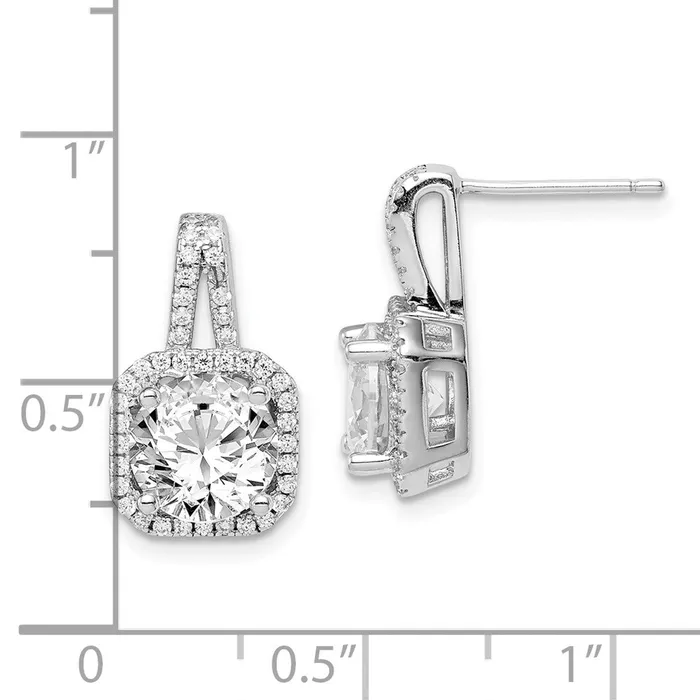 Sterling Silver Rhodiumplated CZ Halo Post EarringsWBCQE14215 WB Choice Jewelry Earrings Sterling Silver Rhodiumplated CZ Halo Post EarringsWBCQE14215 WB Choice Jewelry Earrings