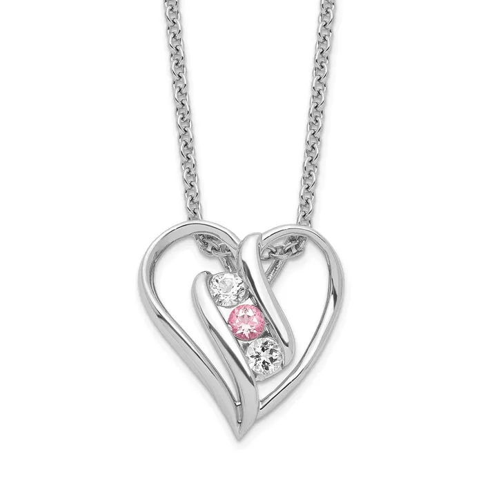 Sterling Silver Survivor ClearPink Swarovski Topaz Heart of Support NecklaWBCSV227SS16 WB Choice Jewelry Necklaces Sterling Silver Survivor ClearPink Swarovski Topaz Heart of Support NecklaWBCSV227SS16 WB Choice Jewelry Necklaces