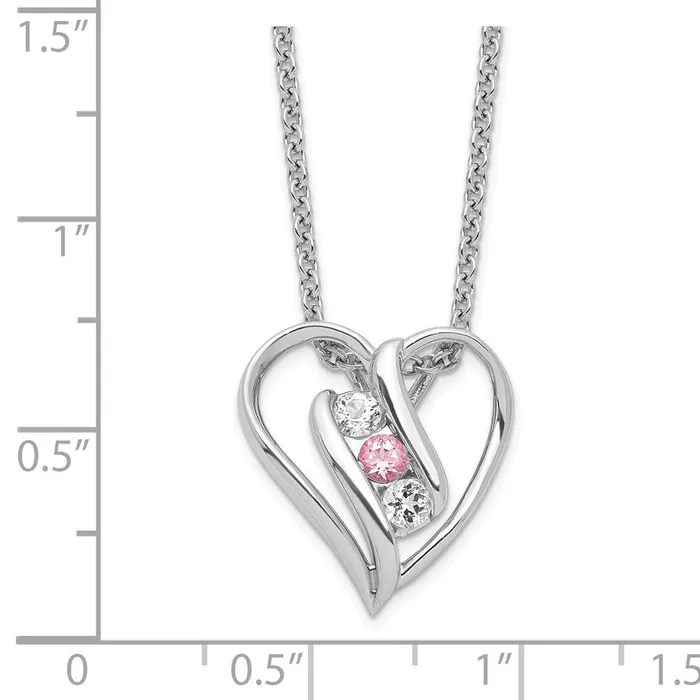 Sterling Silver Survivor ClearPink Swarovski Topaz Heart of Support NecklaWBCSV227SS16 WB Choice Jewelry Necklaces Sterling Silver Survivor ClearPink Swarovski Topaz Heart of Support NecklaWBCSV227SS16 WB Choice Jewelry Necklaces