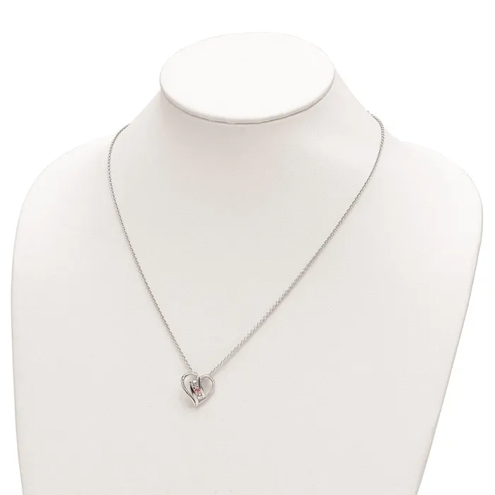 Sterling Silver Survivor ClearPink Swarovski Topaz Heart of Support NecklaWBCSV227SS16 WB Choice Jewelry Necklaces Sterling Silver Survivor ClearPink Swarovski Topaz Heart of Support NecklaWBCSV227SS16 WB Choice Jewelry Necklaces