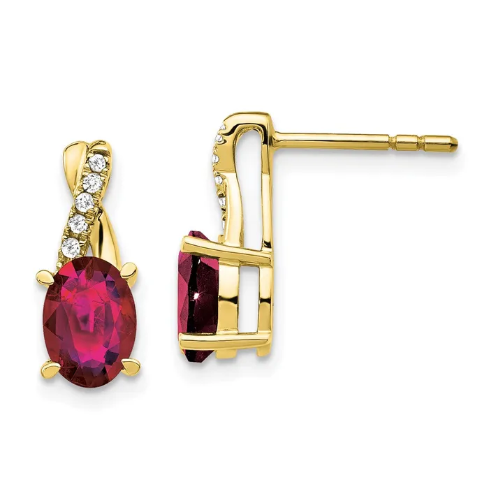 WB Choice Jewelry 10k Created Ruby and Diamond EarringsWBCEM4235CRU0061YA Earrings WB Choice Jewelry 10k Created Ruby and Diamond EarringsWBCEM4235CRU0061YA Earrings