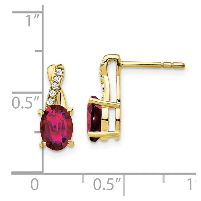 WB Choice Jewelry 10k Created Ruby and Diamond EarringsWBCEM4235CRU0061YA Earrings WB Choice Jewelry 10k Created Ruby and Diamond EarringsWBCEM4235CRU0061YA Earrings