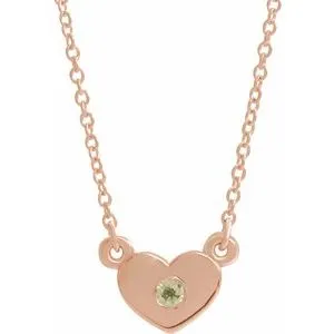 WB Choice Jewelry 14K Rose Peridot Heart 16 Necklace 8633560038PSTWBC Necklaces WB Choice Jewelry 14K Rose Peridot Heart 16 Necklace 8633560038PSTWBC Necklaces