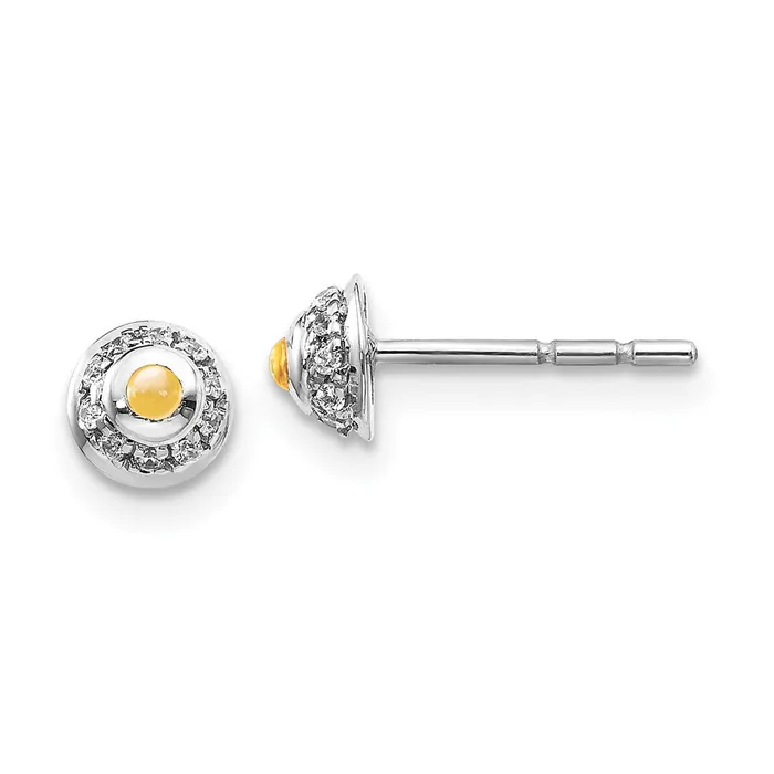 WB Choice Jewelry 14k White Gold Diamond and Cabochon Citrine EarringsWBCEM4030CI008WA Earrings WB Choice Jewelry 14k White Gold Diamond and Cabochon Citrine EarringsWBCEM4030CI008WA Earrings