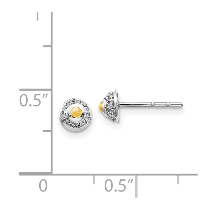 WB Choice Jewelry 14k White Gold Diamond and Cabochon Citrine EarringsWBCEM4030CI008WA Earrings WB Choice Jewelry 14k White Gold Diamond and Cabochon Citrine EarringsWBCEM4030CI008WA Earrings