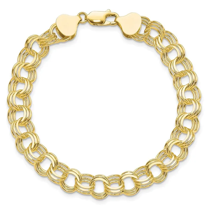 WB Choice Jewelry Bracelets 10k Triple Link Charm BraceletWBC10CH127 WB Choice Jewelry Bracelets 10k Triple Link Charm BraceletWBC10CH127