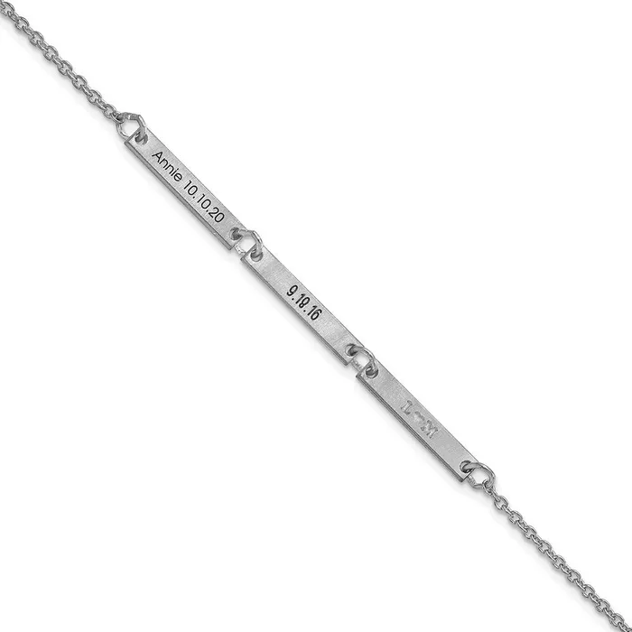 WB Choice Jewelry Bracelets 10KW Brushed 3 Station BraceletWBC10XNA11803W WB Choice Jewelry Bracelets 10KW Brushed 3 Station BraceletWBC10XNA11803W