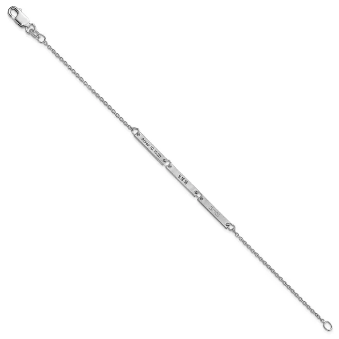 WB Choice Jewelry Bracelets 10KW Brushed 3 Station BraceletWBC10XNA11803W WB Choice Jewelry Bracelets 10KW Brushed 3 Station BraceletWBC10XNA11803W