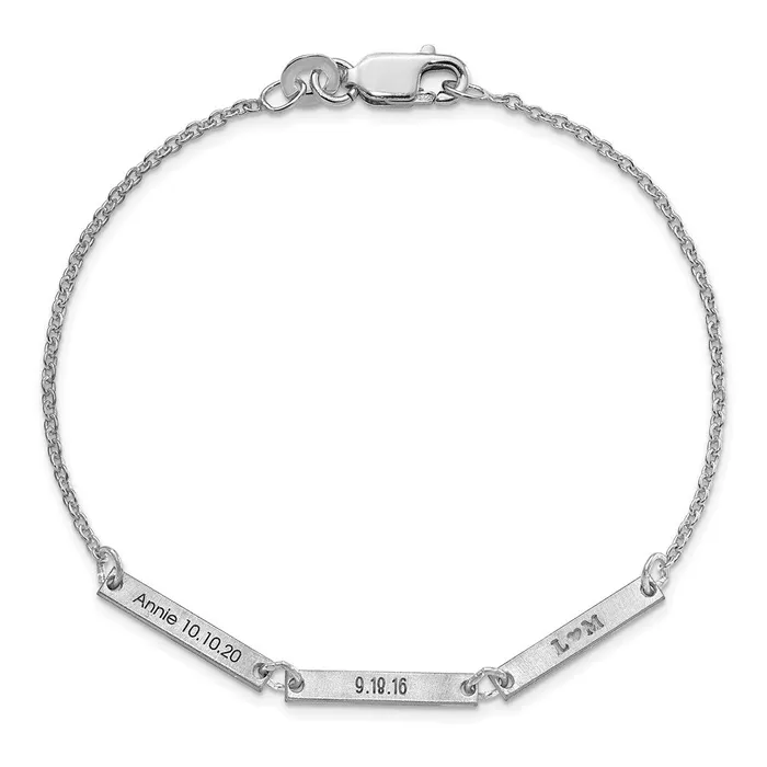 WB Choice Jewelry Bracelets 10KW Brushed 3 Station BraceletWBC10XNA11803W WB Choice Jewelry Bracelets 10KW Brushed 3 Station BraceletWBC10XNA11803W