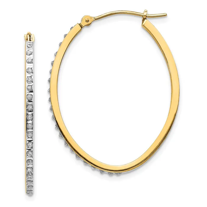 WB Choice Jewelry Earrings 14k Diamond Fascination Oval Hinged Hoop EarringsWBCDF110 WB Choice Jewelry Earrings 14k Diamond Fascination Oval Hinged Hoop EarringsWBCDF110