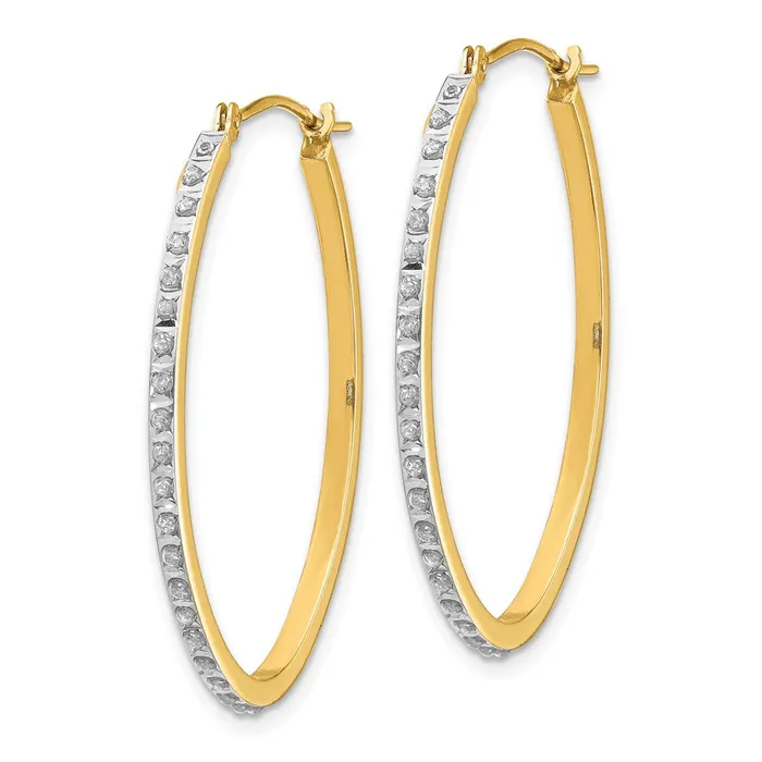 WB Choice Jewelry Earrings 14k Diamond Fascination Oval Hinged Hoop EarringsWBCDF110 WB Choice Jewelry Earrings 14k Diamond Fascination Oval Hinged Hoop EarringsWBCDF110