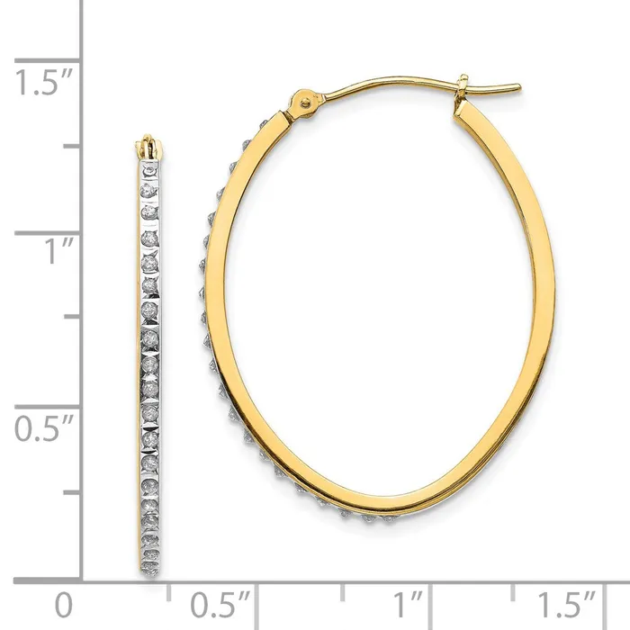 WB Choice Jewelry Earrings 14k Diamond Fascination Oval Hinged Hoop EarringsWBCDF110 WB Choice Jewelry Earrings 14k Diamond Fascination Oval Hinged Hoop EarringsWBCDF110