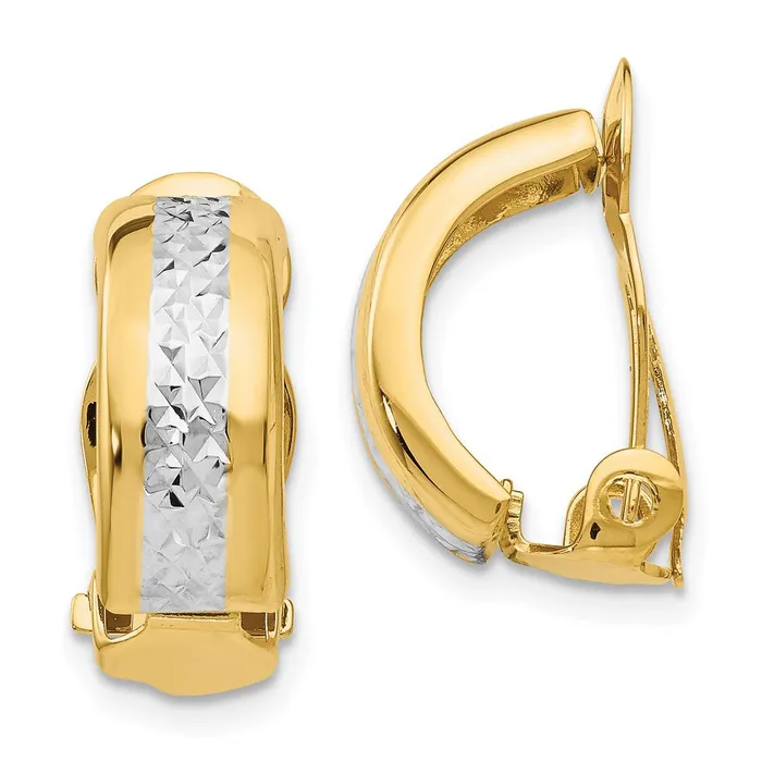 WB Choice Jewelry Earrings 14k Polished Rhodium Nonpierced EarringsWBCE845 WB Choice Jewelry Earrings 14k Polished Rhodium Nonpierced EarringsWBCE845