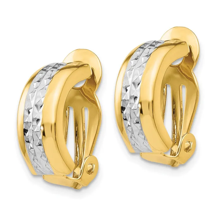 WB Choice Jewelry Earrings 14k Polished Rhodium Nonpierced EarringsWBCE845 WB Choice Jewelry Earrings 14k Polished Rhodium Nonpierced EarringsWBCE845