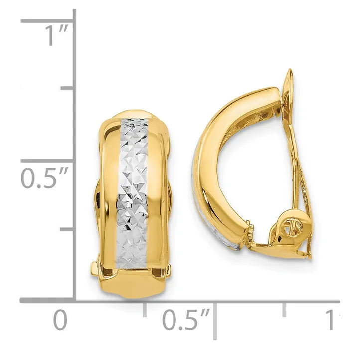 WB Choice Jewelry Earrings 14k Polished Rhodium Nonpierced EarringsWBCE845 WB Choice Jewelry Earrings 14k Polished Rhodium Nonpierced EarringsWBCE845