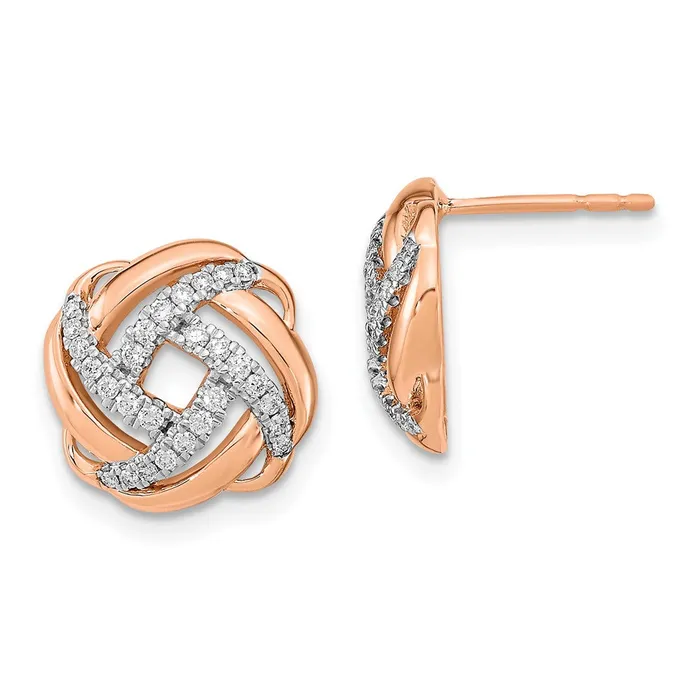 WB Choice Jewelry Earrings 14k Rose Gold Polished Diamond Love Knot Post EarringsWBCEM6889025RA WB Choice Jewelry Earrings 14k Rose Gold Polished Diamond Love Knot Post EarringsWBCEM6889025RA