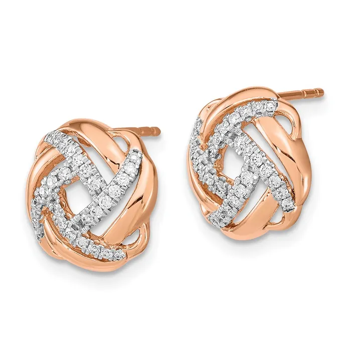 WB Choice Jewelry Earrings 14k Rose Gold Polished Diamond Love Knot Post EarringsWBCEM6889025RA WB Choice Jewelry Earrings 14k Rose Gold Polished Diamond Love Knot Post EarringsWBCEM6889025RA