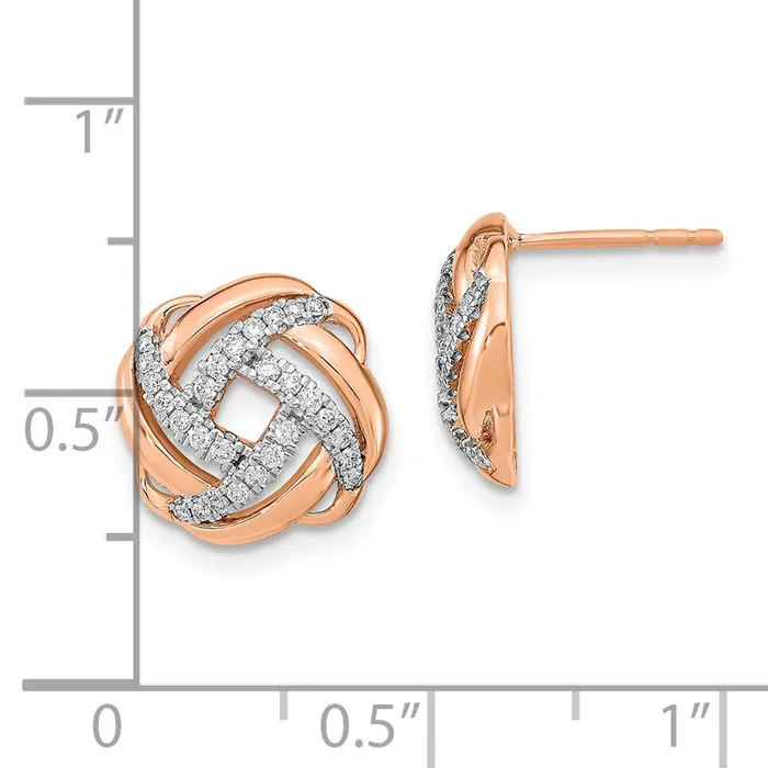 WB Choice Jewelry Earrings 14k Rose Gold Polished Diamond Love Knot Post EarringsWBCEM6889025RA WB Choice Jewelry Earrings 14k Rose Gold Polished Diamond Love Knot Post EarringsWBCEM6889025RA