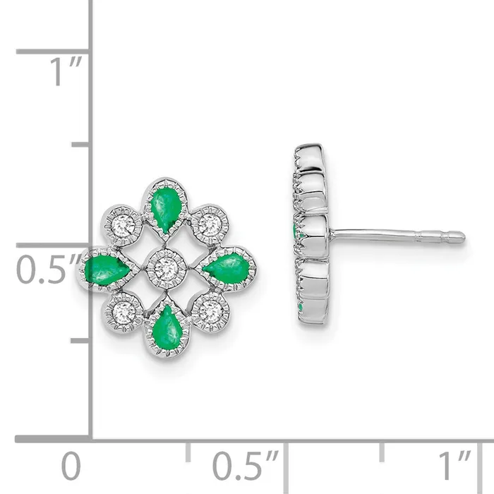 WB Choice Jewelry Earrings 14k White Gold Emerald and Diamond Post EarringsWBCEM7218EM015WA WB Choice Jewelry Earrings 14k White Gold Emerald and Diamond Post EarringsWBCEM7218EM015WA