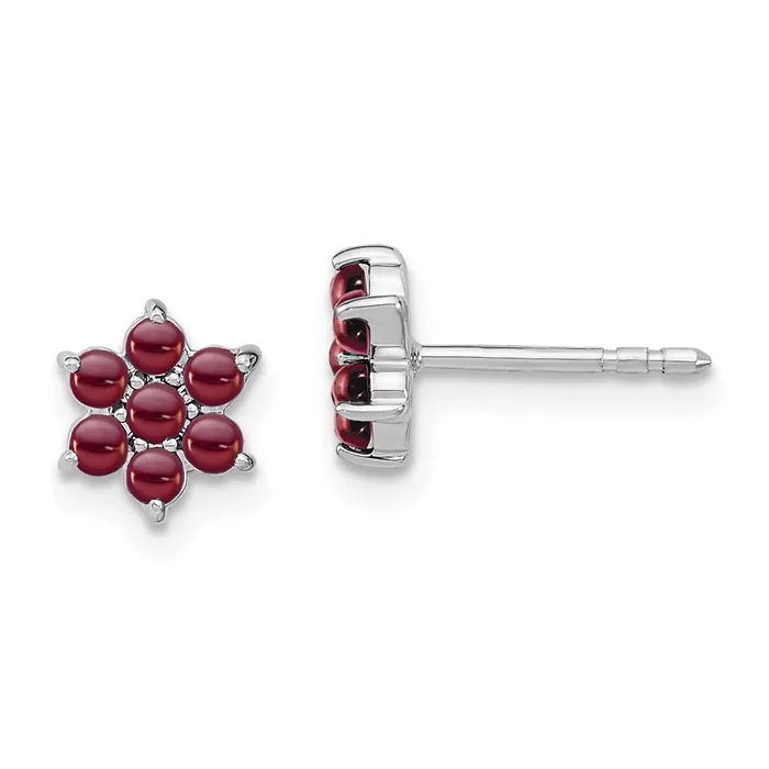 WB Choice Jewelry Earrings 14k White Gold Garnet Floral Post EarringsWBCEM7199GAW WB Choice Jewelry Earrings 14k White Gold Garnet Floral Post EarringsWBCEM7199GAW