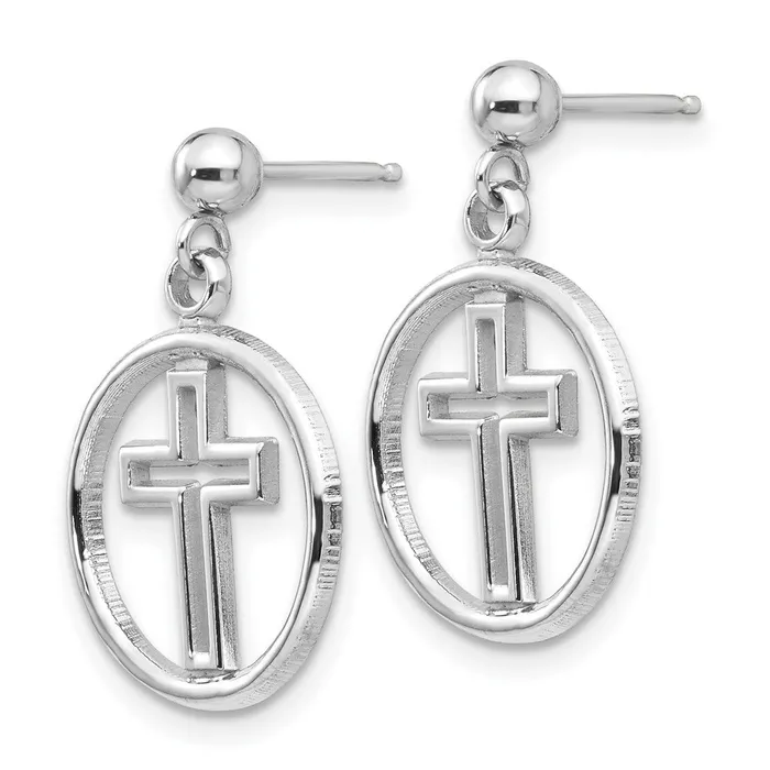 WB Choice Jewelry Earrings 14k White Gold Polished Eternal Life Cross Dangle Post EarringsWBCK108 WB Choice Jewelry Earrings 14k White Gold Polished Eternal Life Cross Dangle Post EarringsWBCK108