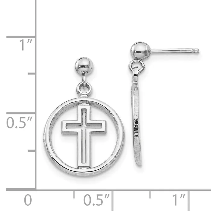 WB Choice Jewelry Earrings 14k White Gold Polished Eternal Life Cross Dangle Post EarringsWBCK108 WB Choice Jewelry Earrings 14k White Gold Polished Eternal Life Cross Dangle Post EarringsWBCK108