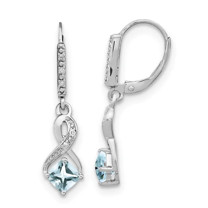 WB Choice Jewelry Earrings Sterling Silver Aquamarine and Diamond EarringsWBCEM7402AQ006SSA WB Choice Jewelry Earrings Sterling Silver Aquamarine and Diamond EarringsWBCEM7402AQ006SSA