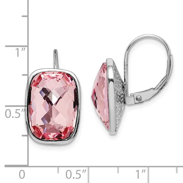 WB Choice Jewelry Earrings Sterling Silver Rhodiumplated Pink Crystal Leverback EarringsWBCQE14432 WB Choice Jewelry Earrings Sterling Silver Rhodiumplated Pink Crystal Leverback EarringsWBCQE14432