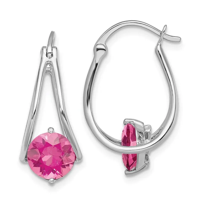 WB Choice Jewelry Earrings Sterling Silver Rhodiumplated Pink Topaz EarringsWBCQE13927 WB Choice Jewelry Earrings Sterling Silver Rhodiumplated Pink Topaz EarringsWBCQE13927