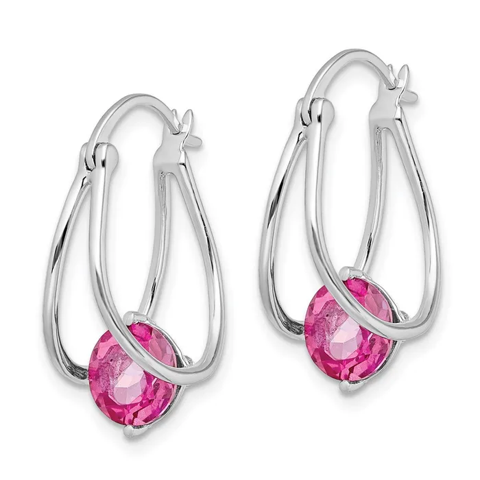 WB Choice Jewelry Earrings Sterling Silver Rhodiumplated Pink Topaz EarringsWBCQE13927 WB Choice Jewelry Earrings Sterling Silver Rhodiumplated Pink Topaz EarringsWBCQE13927