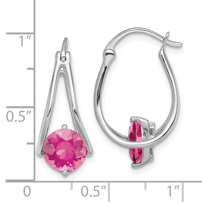 WB Choice Jewelry Earrings Sterling Silver Rhodiumplated Pink Topaz EarringsWBCQE13927 WB Choice Jewelry Earrings Sterling Silver Rhodiumplated Pink Topaz EarringsWBCQE13927