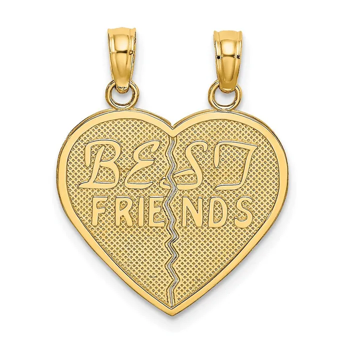 WB Choice Jewelry Necklaces 10K BEST FRIENDS BreakAPart Heart PendantWBC10K2597