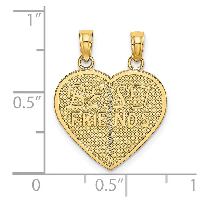 WB Choice Jewelry Necklaces 10K BEST FRIENDS BreakAPart Heart PendantWBC10K2597 WB Choice Jewelry Necklaces 10K BEST FRIENDS BreakAPart Heart PendantWBC10K2597