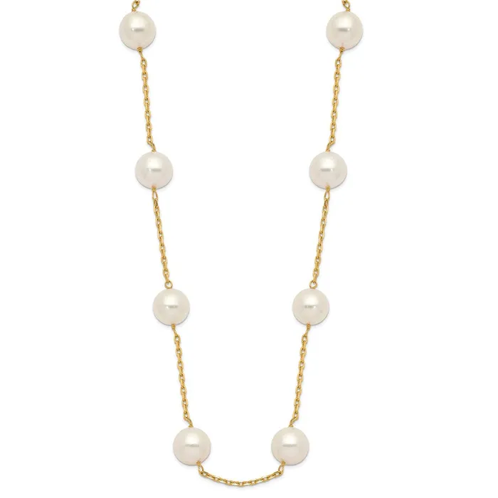 WB Choice Jewelry Necklaces 14K 89mm Whtie Round Freshwater Cultured Pearl 14station NecklaceWBCPR6118 WB Choice Jewelry Necklaces 14K 89mm Whtie Round Freshwater Cultured Pearl 14station NecklaceWBCPR6118
