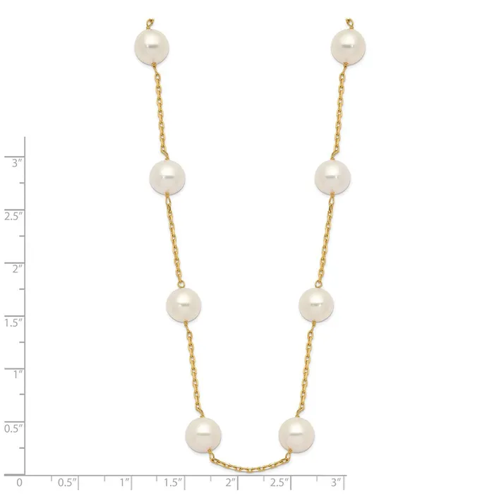 WB Choice Jewelry Necklaces 14K 89mm Whtie Round Freshwater Cultured Pearl 14station NecklaceWBCPR6118 WB Choice Jewelry Necklaces 14K 89mm Whtie Round Freshwater Cultured Pearl 14station NecklaceWBCPR6118