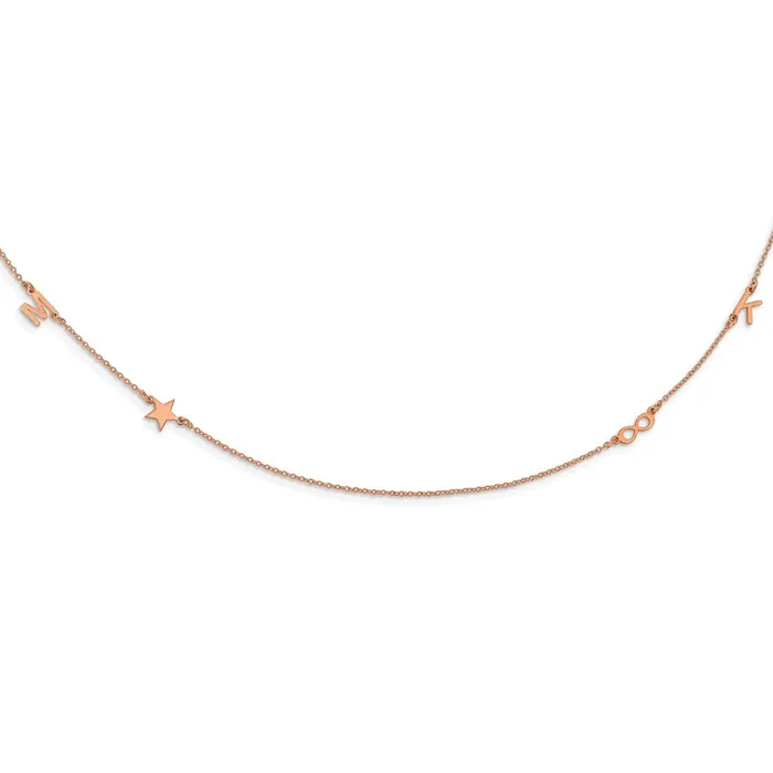 WB Choice Jewelry Necklaces 14K Rose Gold 4 InitialSymbol NecklaceWBCXNA1289R WB Choice Jewelry Necklaces 14K Rose Gold 4 InitialSymbol NecklaceWBCXNA1289R