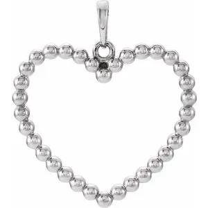 WB Choice Jewelry Necklaces 14K White Beaded Heart Pendant860961002PSTWBC WB Choice Jewelry Necklaces 14K White Beaded Heart Pendant860961002PSTWBC