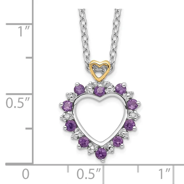 WB Choice Jewelry Necklaces Sterling Silver 14K Rhodium Plated Amethyst Diamond NecklaceWBCQG272018 WB Choice Jewelry Necklaces Sterling Silver 14K Rhodium Plated Amethyst Diamond NecklaceWBCQG272018