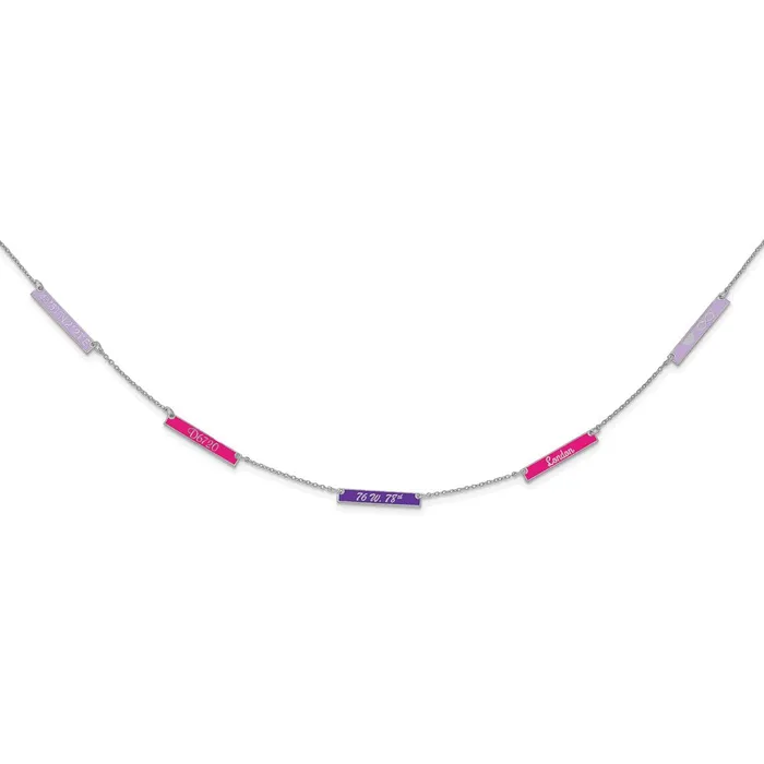 WB Choice Jewelry Necklaces Sterling SilverRhodiumplated Brushed Epoxied 5 Station NecklaceWBCXNA11795SS WB Choice Jewelry Necklaces Sterling SilverRhodiumplated Brushed Epoxied 5 Station NecklaceWBCXNA11795SS
