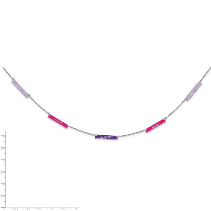 WB Choice Jewelry Necklaces Sterling SilverRhodiumplated Brushed Epoxied 5 Station NecklaceWBCXNA11795SS WB Choice Jewelry Necklaces Sterling SilverRhodiumplated Brushed Epoxied 5 Station NecklaceWBCXNA11795SS