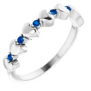 WB Choice Jewelry Rings 14K White Blue Sapphire Stackable Heart Ring71999600PSTWBC WB Choice Jewelry Rings 14K White Blue Sapphire Stackable Heart Ring71999600PSTWBC