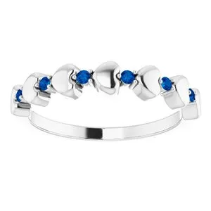 WB Choice Jewelry Rings 14K White Blue Sapphire Stackable Heart Ring71999600PSTWBC WB Choice Jewelry Rings 14K White Blue Sapphire Stackable Heart Ring71999600PSTWBC