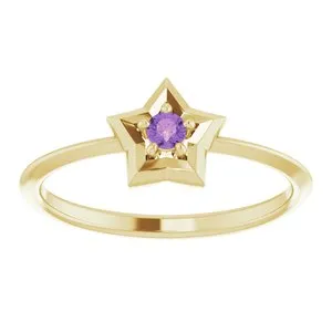 WB Choice Jewelry Rings 14K Yellow 3 mm Round February Youth Star Birthstone Ring653419604PSTWBC WB Choice Jewelry Rings 14K Yellow 3 mm Round February Youth Star Birthstone Ring653419604PSTWBC