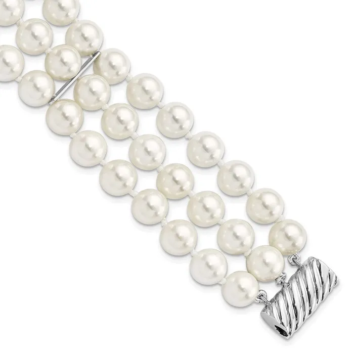 WB Choice Jewelry Sterling Silver Majestik Rhpl 89mm Wht Imit Shell Pearl Multistrand BraWBCQMJB38W75 Rings WB Choice Jewelry Sterling Silver Majestik Rhpl 89mm Wht Imit Shell Pearl Multistrand BraWBCQMJB38W75 Rings