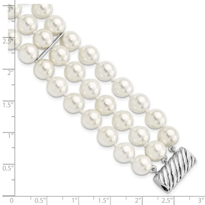 WB Choice Jewelry Sterling Silver Majestik Rhpl 89mm Wht Imit Shell Pearl Multistrand BraWBCQMJB38W75 Rings WB Choice Jewelry Sterling Silver Majestik Rhpl 89mm Wht Imit Shell Pearl Multistrand BraWBCQMJB38W75 Rings