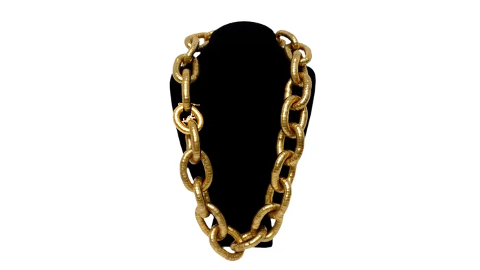 Yves Saint Laurent GoldTone Serpentine Chunky Chain Link Necklace Vintage by Misty Necklaces