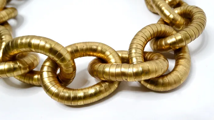 Yves Saint Laurent GoldTone Serpentine Chunky Chain Link Necklace Vintage by Misty Necklaces