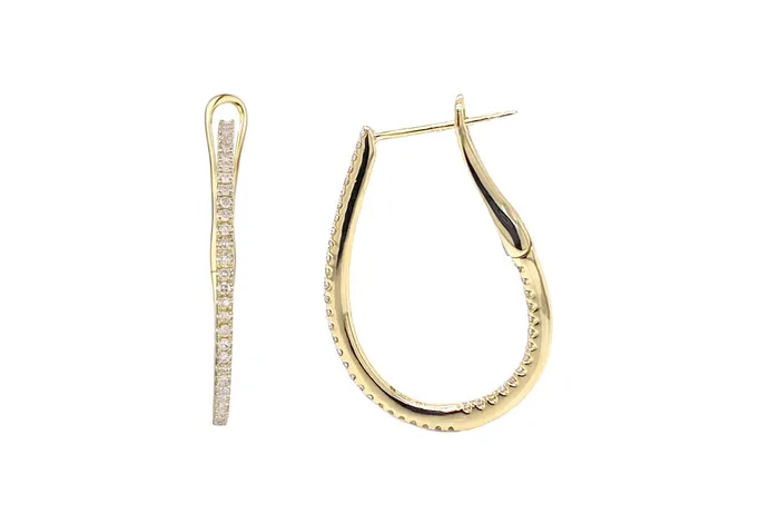 Albert Hern Earrings Earrings 14kt Gold Oval Hoops Diamonds Albert Hern Earrings Earrings 14kt Gold Oval Hoops Diamonds
