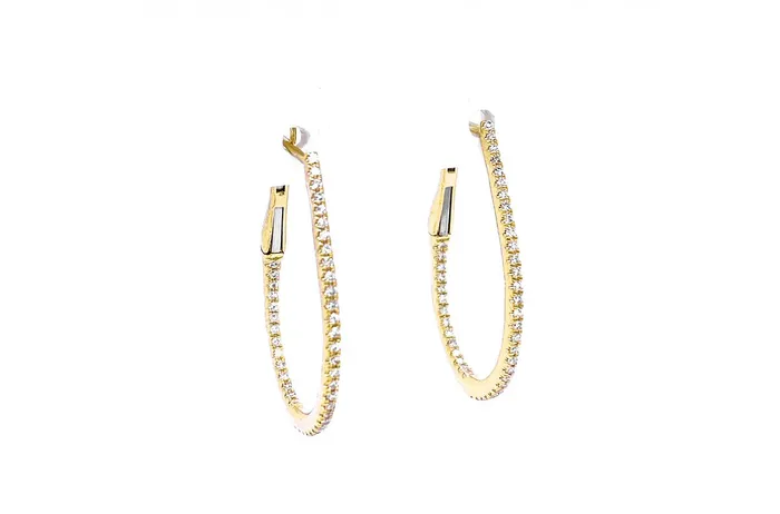 Albert Hern Earrings Earrings 14kt Gold Oval Hoops Diamonds Albert Hern Earrings Earrings 14kt Gold Oval Hoops Diamonds