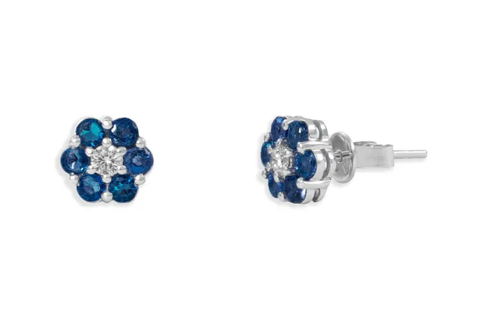Albert Hern Earrings Earrings 18kt Gold Petite Flowers Gemstones Diamonds Studs Albert Hern Earrings Earrings 18kt Gold Petite Flowers Gemstones Diamonds Studs